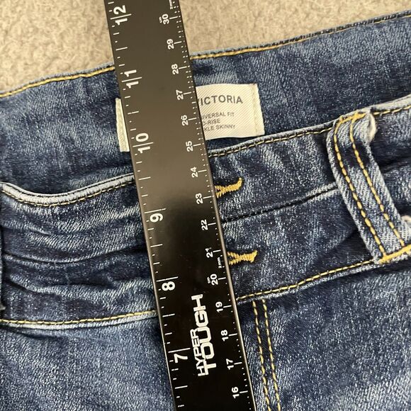 Buckle BKE Victoria Jeans Women 29 Dark Wash Mid Rise Ankle Skinny Distressed - Picture 8 of 11